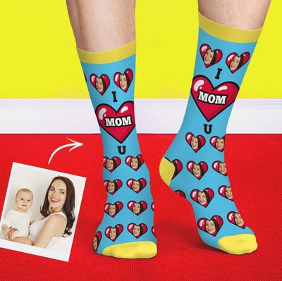 カスタムフォトソックス-写真入り可能なオリジナル靴下母の日のプレゼント最高の母へ