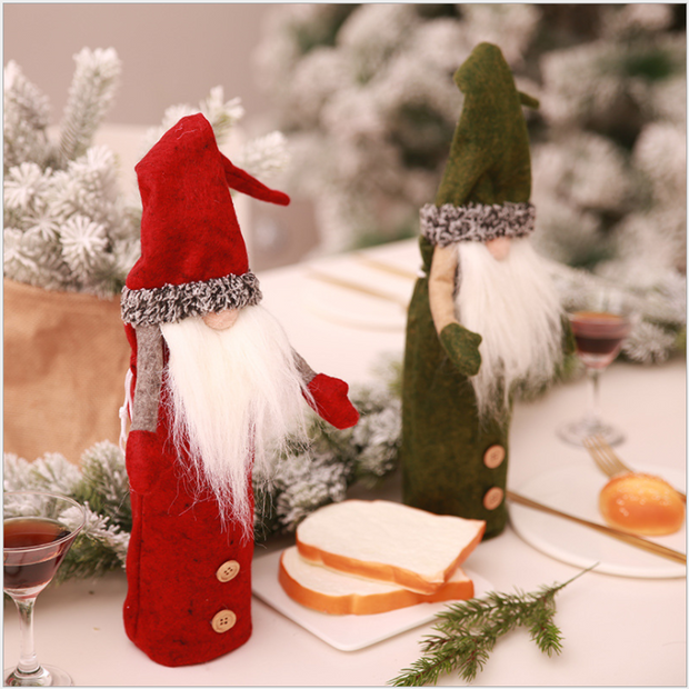 Christmas Wine Bottle Cloth, Champagne Bottle Cloth