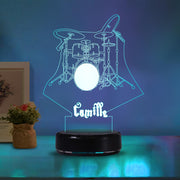 Custom Name Drum Set Acrylic Night Lights