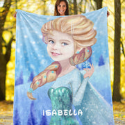 Personalized Hand-Drawing Kid's Photo Portrait Fleece Blanket I--Made in USA!