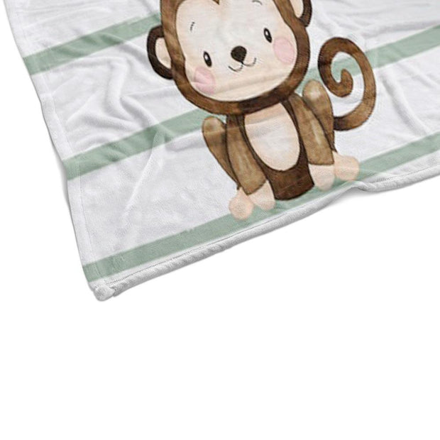 名前入り猿さんブランケット　オリジナル赤ちゃんギフト－2枚買ったら10％OFF