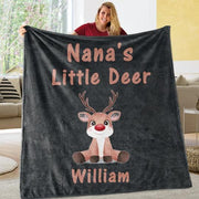 Custom CHRISTMAS SNOWMAN BLANKET with Nickname & Kids Names