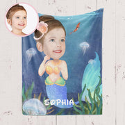 子供写真で描くオリジナル人魚ブランケットI－2枚買ったら10％OFF