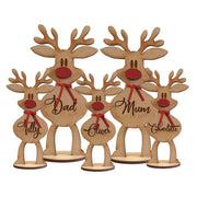 Personalised Freestanding Reindeer, Family Christmas Decoration, Place Names Setting Decoration