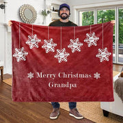 Custom CHRISTMAS SNOWMAN BLANKET with Nickname & Kids Names