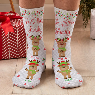 NewSmart and Sassy Reindeer Socks，Christmas Stocking with Name