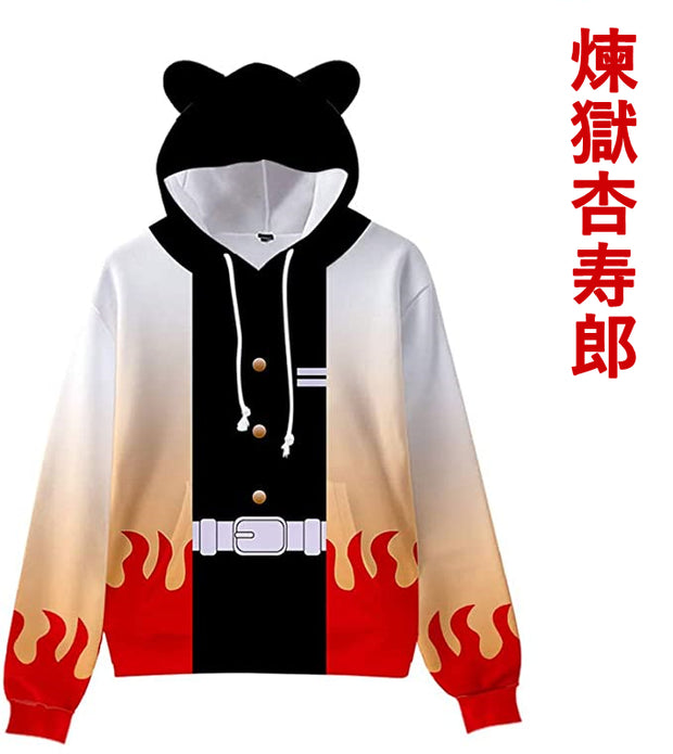 ★鬼滅の刃風★子供用 キッズ パーカー 猫耳 長袖 ジャケット コート コスチューム 男の子 女の子 柔らかい