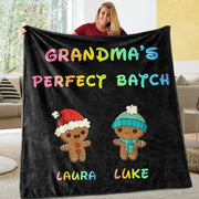 Custom CHRISTMAS SNOWMAN BLANKET with Nickname & Kids Names