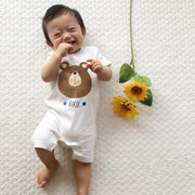 【出産祝い ギフト】⭐ゆるくま⭐名前入りベビーロンパース 新生児服 赤ちゃん