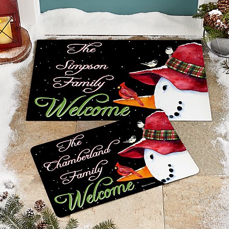 Custom Doormat Christmas Gift Family Doormat Snowman Doormat