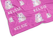 Custom Name Unicorn Velveteen Plush Blanke