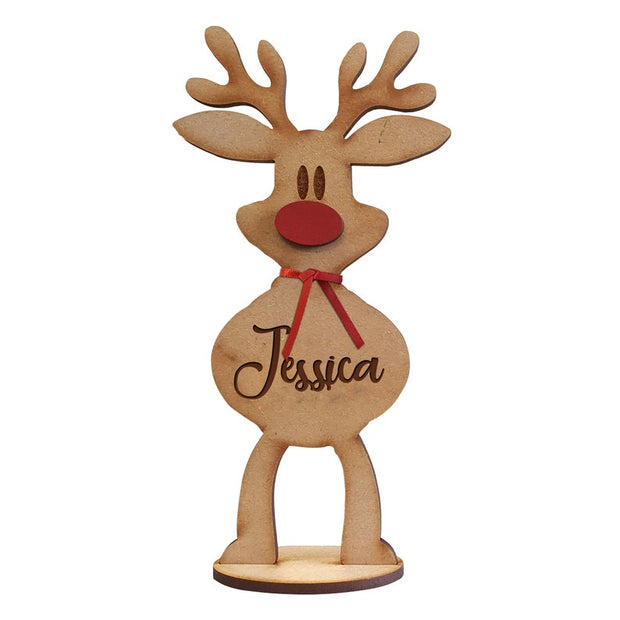 Personalised Freestanding Reindeer, Family Christmas Decoration, Place Names Setting Decoration