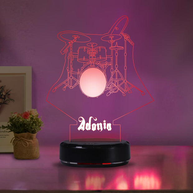 Custom Name Drum Set Acrylic Night Lights