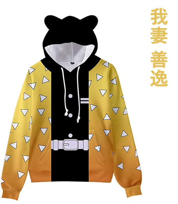 ★鬼滅の刃風★子供用 キッズ パーカー 猫耳 長袖 ジャケット コート コスチューム 男の子 女の子 柔らかい