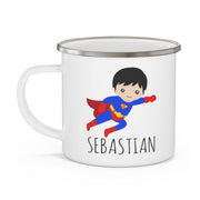 Personalized Name Hero Kid's Enamel Campfire Mug -Made in USA