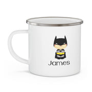 Personalized Name Hero Kid's Enamel Campfire Mug -Made in USA