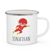 Personalized Name Hero Kid's Enamel Campfire Mug -Made in USA