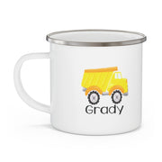 Custom Name Monster Truck Children's Enamel Campfire Mug -Made In USA