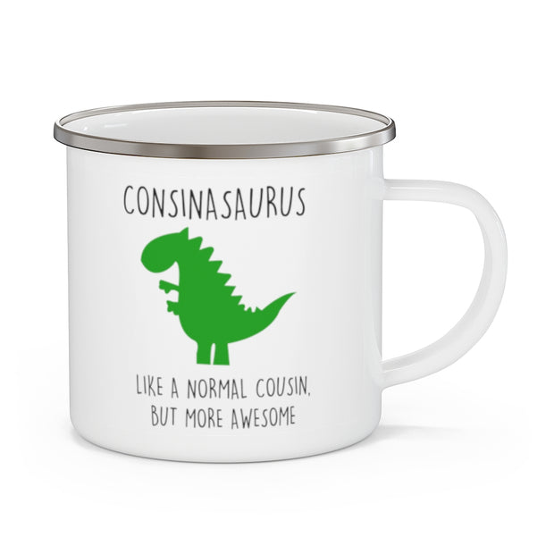 Custom Name Dinosaur Children's Enamel Campfire Mug - Made in USA