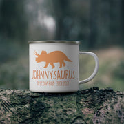 Custom Name Dinosaur Children's Enamel Campfire Mug -Made in USA