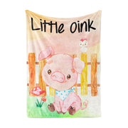 名前入り豚さんブランケット　オリジナル農場寝具　赤ちゃんギフト